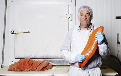 Gary Brownstein, one of Acme Smoked Fish's production managers, started at the company in 1975. He is the grandson of Harry Brownstein, the company's founder. (Michael Harlan Turkell/via JTA)