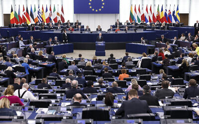 The European Parliament in Strasbourg, France, May 9, 2023. (AP Photo/Jean-Francois Badias)