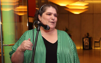 Zman Yisrael editor Biranit Goren at an event celebrating ToI's 10th anniversary, May 1, 2022. (Ariel Jerozolimski)