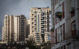 Apartment buildings in the Gonen neighborhood of Jerusalem, one of the most popular locations for Israeli investment properties, January 2020. (Hadas Parush/Flash90)