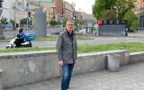 Israeli Ambassador to Ukraine Michael Brodsky in Kyiv on his first day back since before the Russian invasion, May 16, 2022. (Courtesy)