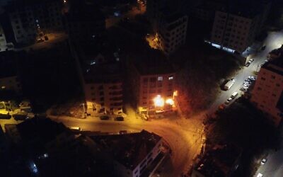 Israeli troops demolish the apartment of Abdel Kamel Jouri, a Palestinian gunman accused of killing a soldier in the West Bank, in the city of Nablus, early June 22, 2023. (Israel Defense Forces)